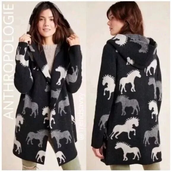 Anthropologie Field of Flowers Dressage Sweater Coat, S, EUC - Picture 2 of 7